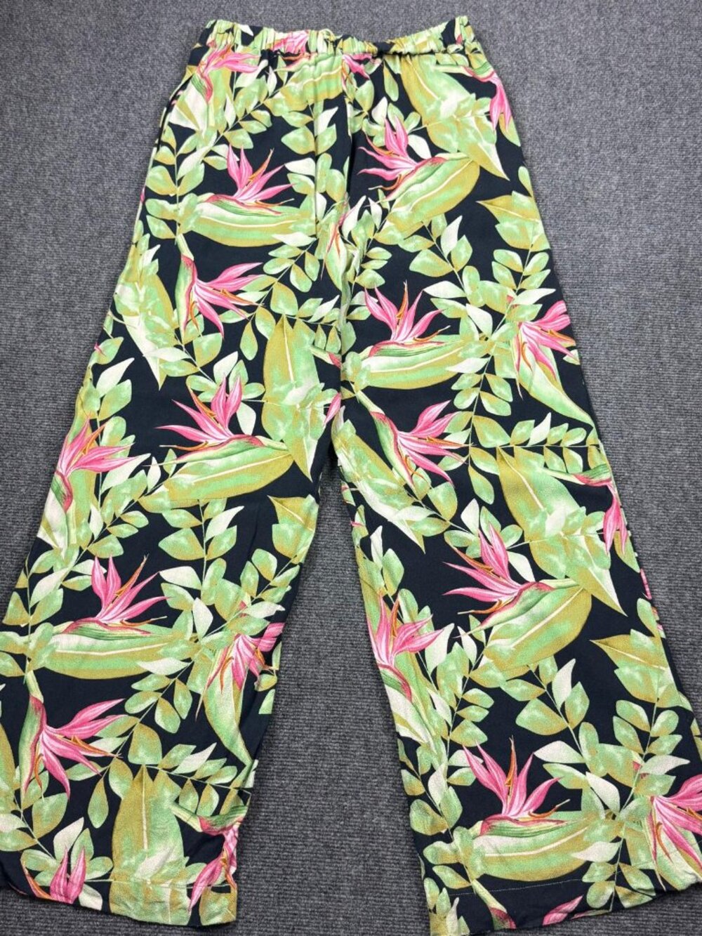 C&A Diane von Furstenberg Tropical Wide Leg Pants Drawstring Women's Small